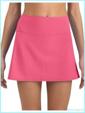 High Rise Athletic Golf Tennis Skort with Built-in Shorts and Pockets for Women